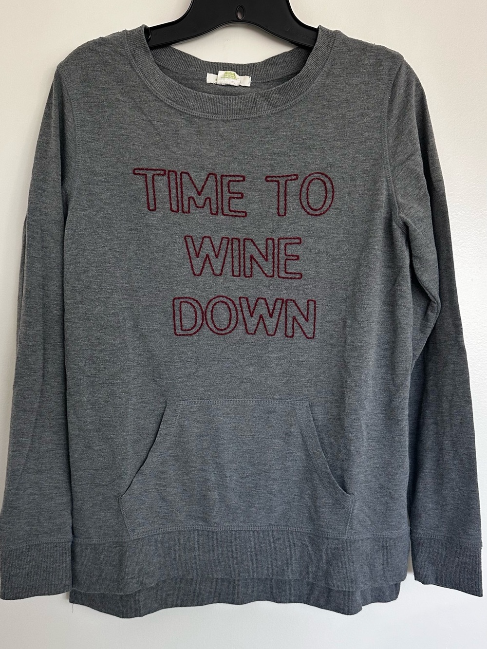 Gray 'Time to Wine Down' Women's Pullover Sweatshirt